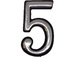 Цифра дверная Большая пластик 5 (хром) клеевая основа