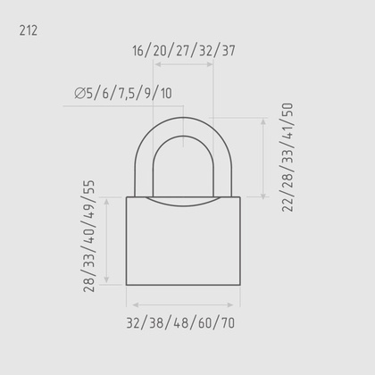 Замок навесной Нора-М ЗН-212-60 мм, 3 ключа