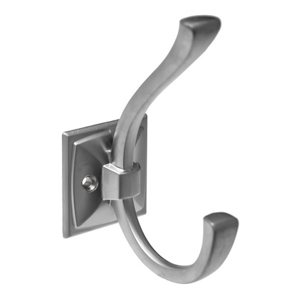 Крючок мебельный двухрожковый KERRONKR 0390 SC, матовый хром