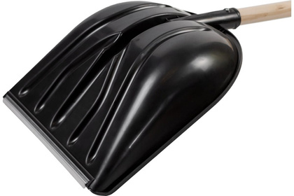 Лопата снег.Купец чёрн. с алюм.план. с дер.чер. V-ручкой