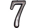 Цифра дверная Большая пластик 7 (хром) клеевая основа
