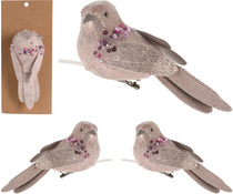 Украшение новогоднее Pink bird на клипсе 13см, арт. HC4611830