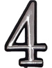 Цифра 4 50мм. пластм. клеящ. хром