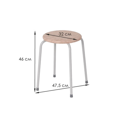Табурет круглый Пенек легкий 180 с ЛДСП, серый, цвет сиденья бежевый (v.000 с ЛДСП)