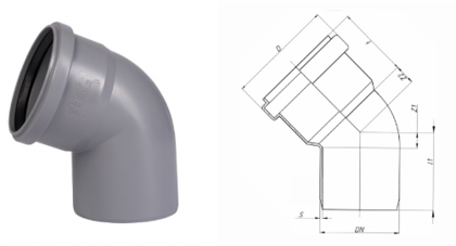 Отвод HTB ф50ммх67 OSTENDORF (112130)