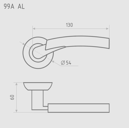 Ручка дверная на розетке НОРА-М 99 А AL комплект ручек - Золото