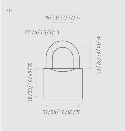 Замок навесной ЗН-212-50 мм (3кл.) NORA-M