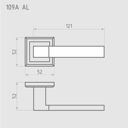 Ручка дверная на розетке НОРА-М 109 К Al комплект ручек - Хром