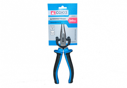 Длинногубцы 160 мм. 2К рукоятки СОЮЗ 1200301С