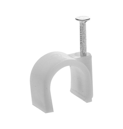 Скоба для кабеля круглая А6 мм (50 шт) - пакет Tech-Krep