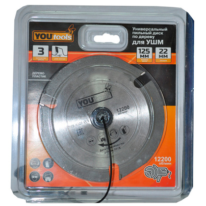 Пильный диск по дереву т/с Yourtools Z3 125/22 мм для УШМ