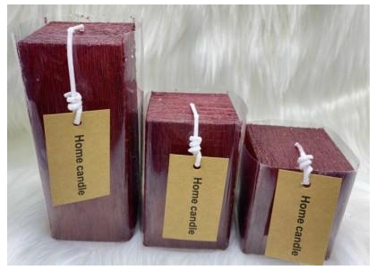 Свеча столбик Kub Art&Home 10х6см, бордо, арт. MUSJ6610-H