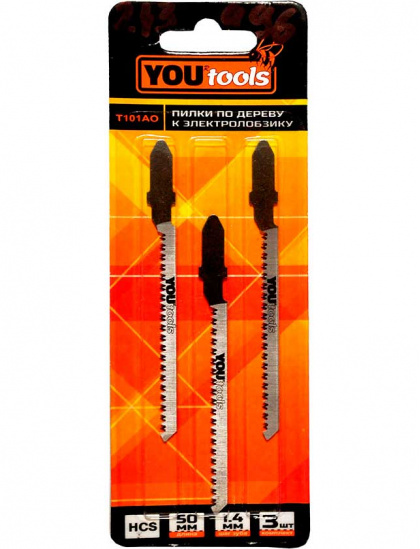 Пилка YOURTOOLS T101AO к электролобзику, по дереву, 50 мм, 3 штуки